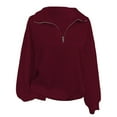 thumbnail image 6 of Womens Oversized Sweatshirts Fall Fashion Quarter Zip Long Sleeve Pullover Casual Solid Y2K Loose Tops, 6 of 7