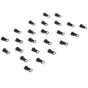 24 Piece Black Zipper Repair Kit - Universal Medium Size Zipper Sliders & Stops for Jackets, Backpacks, Luggage, Tents, Bags