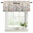 thumbnail image 2 of 4th of July Valances for Windows, Decorative Rod Pocket Window Valance Curtains, Spring Floral Love Heart Independence Day Pastoral Short Curtain Drapes for Living Room, 2 Panels, 42" W x 18" L, 2 of 8