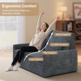 thumbnail image 5 of Noelse 3 in 1 Convertible Sofa Bed, Pull Out Sleeper Sofa Chair with Corduroy Upholstery, Space-Saving Loveseat Sleeper Bed for Living Room, Bedroom, Apartment, Dark Gray, 5 of 10
