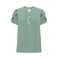 thumbnail image 4 of Birdeem Blouses pour Femmes Mode Hauts Décontractés Imprimés Chemises à Boutons Manches Courtes Col en V T-Shirt, 4 of 10