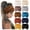 Khaki, variant on 10 PCS Women Headbands African Wide Hair Wrap Extra Turban Head Bands for Lady Large Sport Workout Stretch Non-slip Big Hair Bands