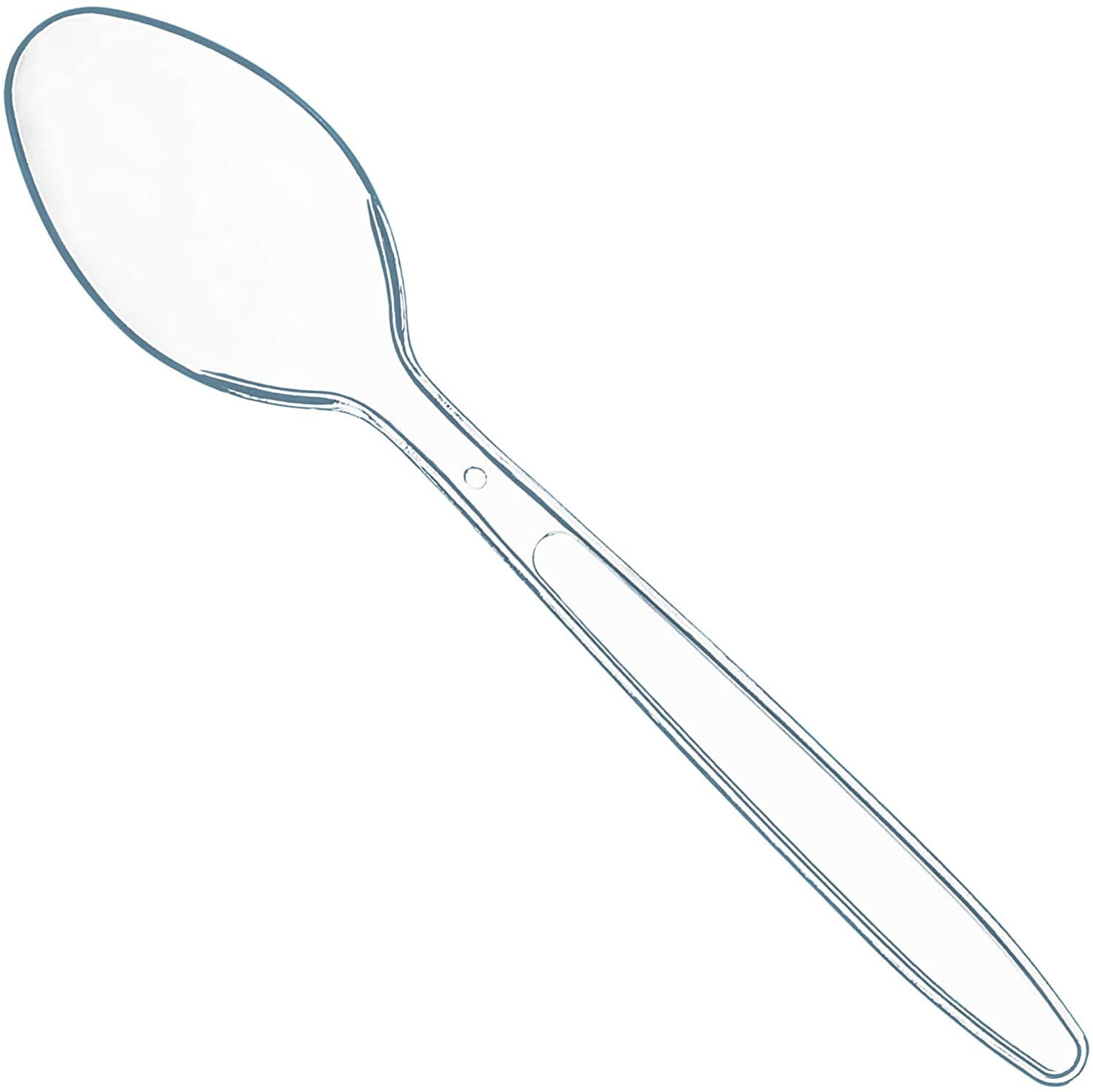 Prestee 100 Clear Plastic Spoons Heavy Duty Plastic Silverware Spoons