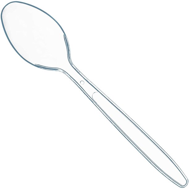 Prestee 100 Clear Plastic Spoons Heavy Duty Plastic Silverware Spoons