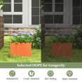 thumbnail image 5 of Gymax 2 Pack Square Planter Box Weather-Resistant HDPE Flower Pot Garden Bed Orange, 5 of 9