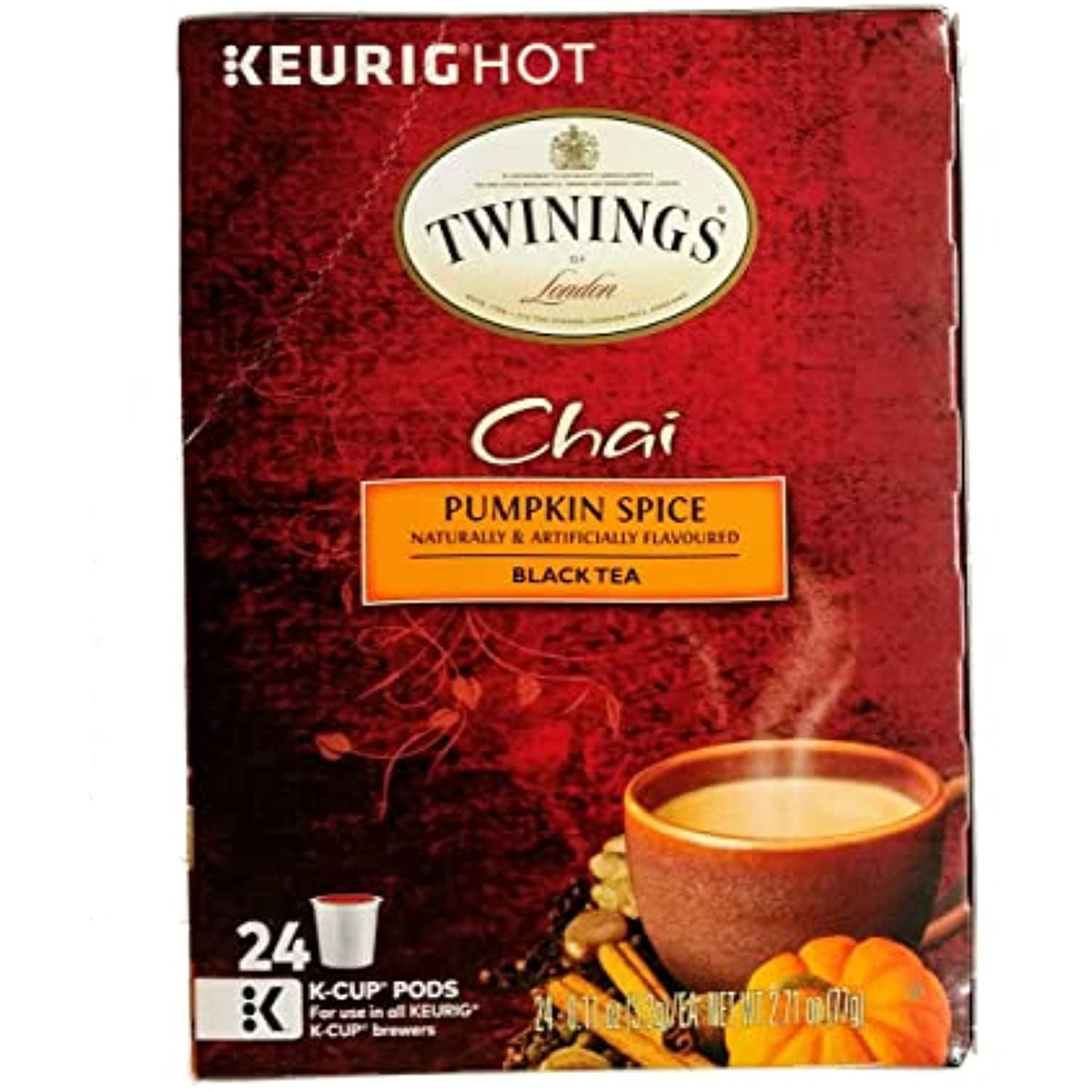 Twinings Of London, Chai Pumpkin Spice Black Tea 24 K-Cup Pods (Pack Of 1), For Use In All Keurig K-Cup Brewers