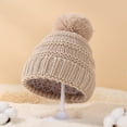 thumbnail image 5 of 6M-4T Kids Baby Winter Knitted Beanie Hat, Esho Toddler Girls Boys Warm Knit Thick Ski Cap with Pom Pom, 5 of 5
