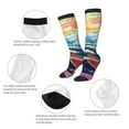 thumbnail image 6 of Lsque Colorful Whimsical Earth Printed Crew Socks Men's Women's LightWeight Thin Casual Calf Socks ,Knee High Socks,Cotton Socks, 6 of 9