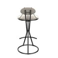 thumbnail image 4 of Set of 4 Round Bar Stools S-shaped Stripe Kitchen Stool Modern Velvet Upholstered Counter Chair for Dining Room (Beige), 4 of 12