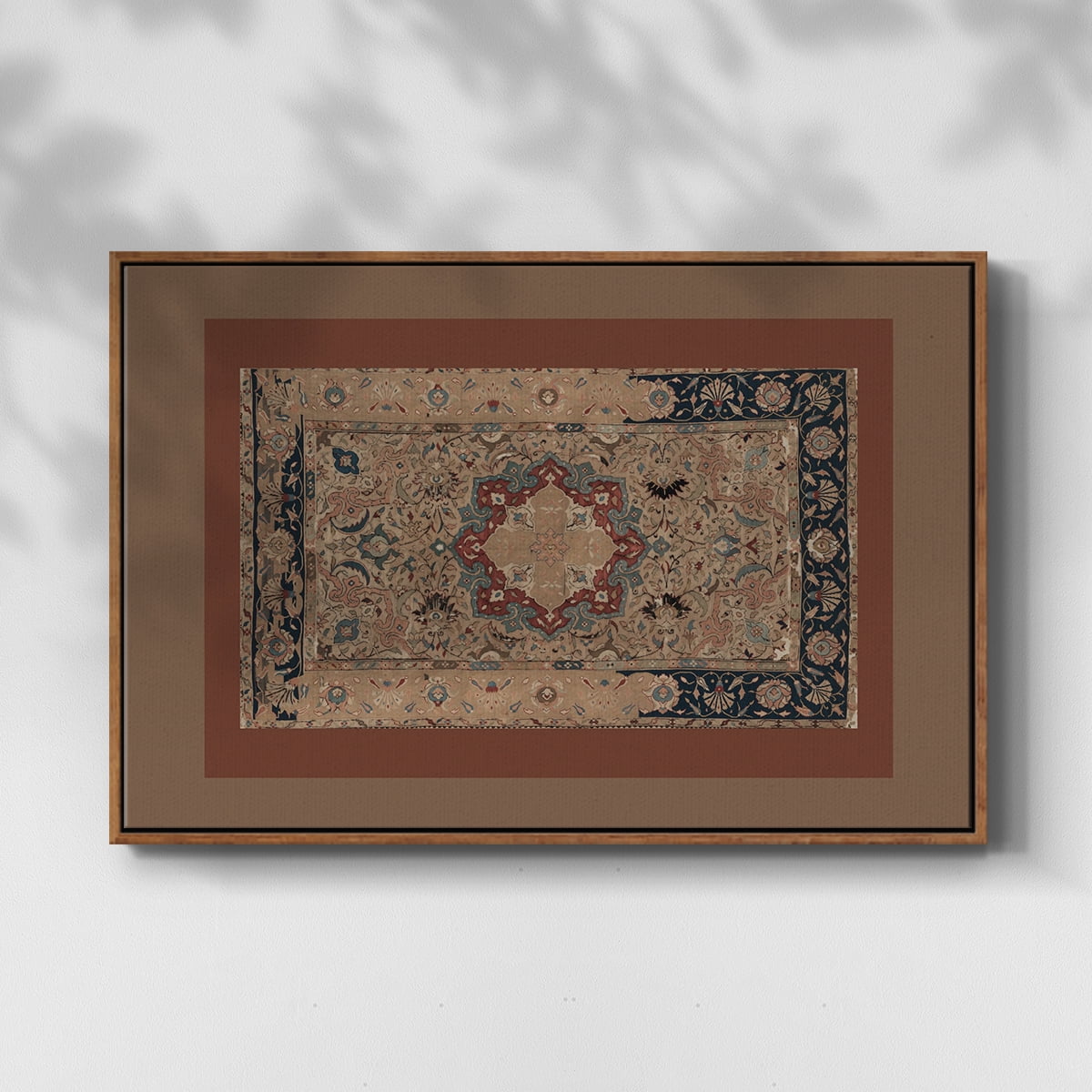 Vintage Abstract Print-XII Framed in Walnut Wood Gallery Wrapped Canvas 25 in. x 37 in.