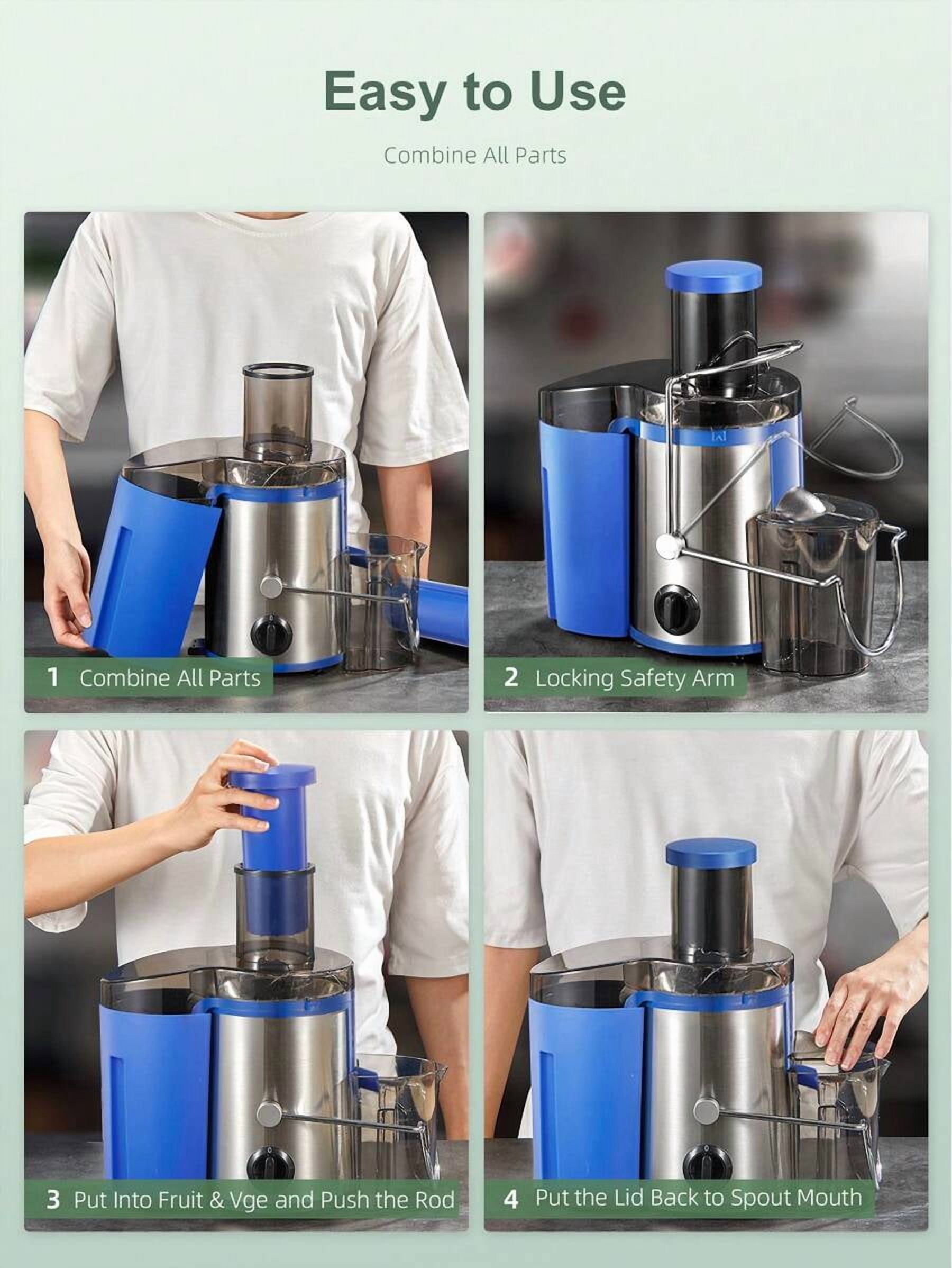 Juicer Machine, 500W Centrifugal Juicer Extractor With Wide Mouth 3" Feed Chute For Fruit Vegetable, Easy To Clean, Stainless Steel