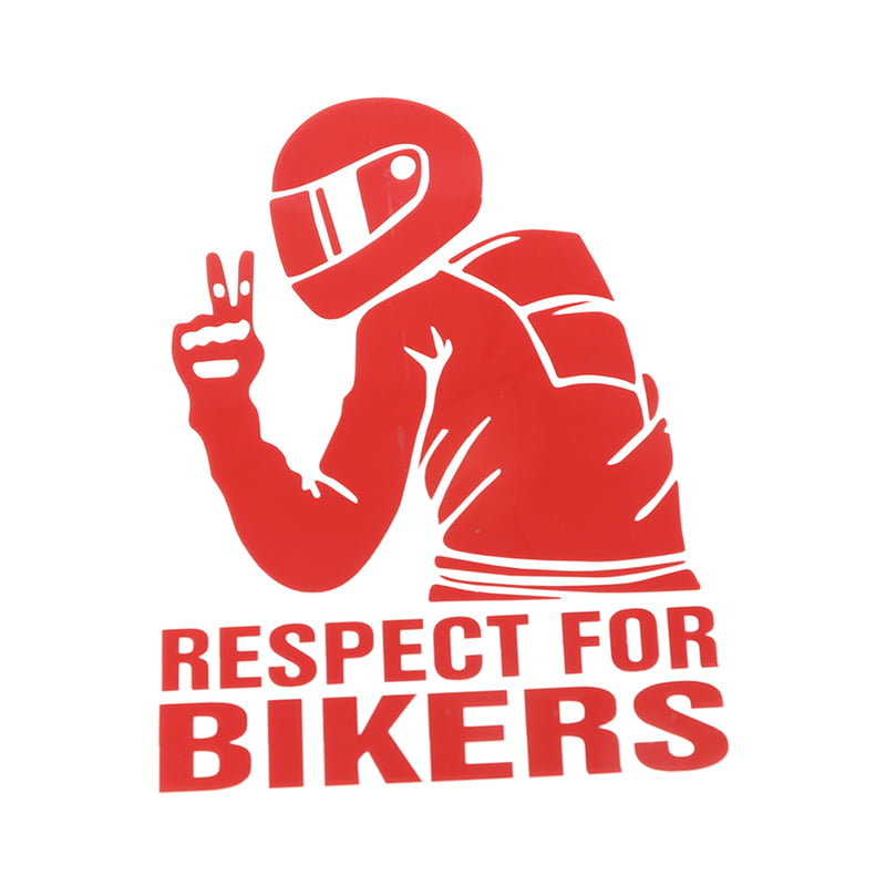 RESPECT FOR BIKERS Reflective Funny Biker Motorcycle Decal Car Sticker Vinyl 