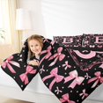 thumbnail image 3 of Manfei Lovely Initial B Queen Comforter Set,Pretty Bowtie Comforter Sets Queen,Black Pink,Black Reversible,3 Pieces,1 Comforter and 2 Pillowcases, 3 of 7