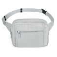 thumbnail image 4 of UTO Fanny Packs for Women Nylon Crossbody Belt Bag Fashion Waist Bag for Travel Hiking Running with Adjustable Strap(Grey), 4 of 8