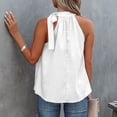 thumbnail image 4 of Summer Tops for Women European And Women's Summer New Neck Bow Leopard Print Sleeveless Vest Tops for Leggings Women Baseball Long Sleeve Shirt Fashion Thermal Leggings plus Size Thermals White 2XL, 4 of 6