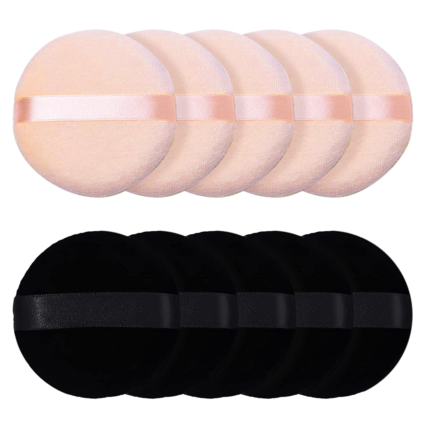 10 Pieces Pure Cotton Powder Puff, Powder Puffs for Face Powder, 2.36 Inch/6cm Small Makeup Puff