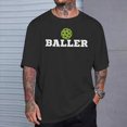 thumbnail image 1 of Men's Black Baller Graphic T-Shirt - Fun Pickleball Design, Short Sleeve, Machine Washable, 1 of 6