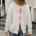 thumbnail image 5 of Duoif Women's Sweaters Women's Backless Knit Sweater with Bow Tie - Daily Pullover Fall Sweaters for Women White L, 5 of 9