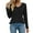 Black, variant on Women V Neck Long Sleeve Sweaters Loose Lightweight Tunic Tops Solid Color Fashion Pullover Tops Olive Green