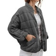 thumbnail image 5 of Meichang Womens Oversized Quilted Jacket Lightweight Long Sleeve Stand Collar Zip Up Jackets Warm Winter Coat Casual Padded Coats with Pockets, 5 of 9