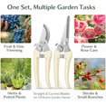 thumbnail image 6 of Pruning Shears, MODANU 2Pcs Sharp Handheld Garden Shears, Stainless Steel Gardening Scissors with Straight & Bypass Blade, Garden Clippers for Flowers, Plants, Fruit Trees - Gardening Gifts, 6 of 7