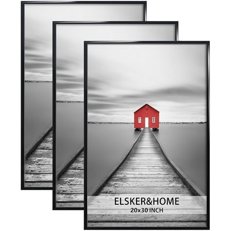 ELSKER&HOME 20x30 Frame 3 Pack  Black 20x30 Poster/Picture Frame for Horizontal or Vertical Wall Mounting