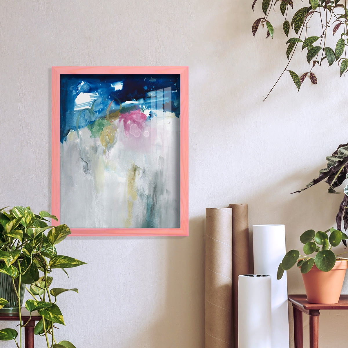Rising I - Framed Print w/glass - Sunset Pink