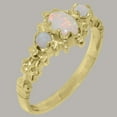 thumbnail image 2 of LBG British Made 14k Yellow Gold Natural Opal Womens Promise Ring - 33 size options - Size 9.5, 2 of 9