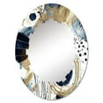 thumbnail image 2 of Designart "Abstract Pattern with Blue and Golden Textures IV" Abstract Round Wall Mirror - Modern Oval Printed Decorative Oversized Mirror - Multiple Color Options, 2 of 4