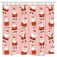 thumbnail image 1 of BSDHOME Rideau de Douche en Tissu Polyester Rose pour Enfants Joyeux Père Noël 66x72 Pouces, 1 of 1