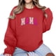 thumbnail image 5 of Sudadera Penkiiy Mama Mujer Oversize Glitter Patch Mama Crewneck Sudaderas Mama Print Manga Larga Sudadera Moda Suelta XS Rojo, 5 of 7
