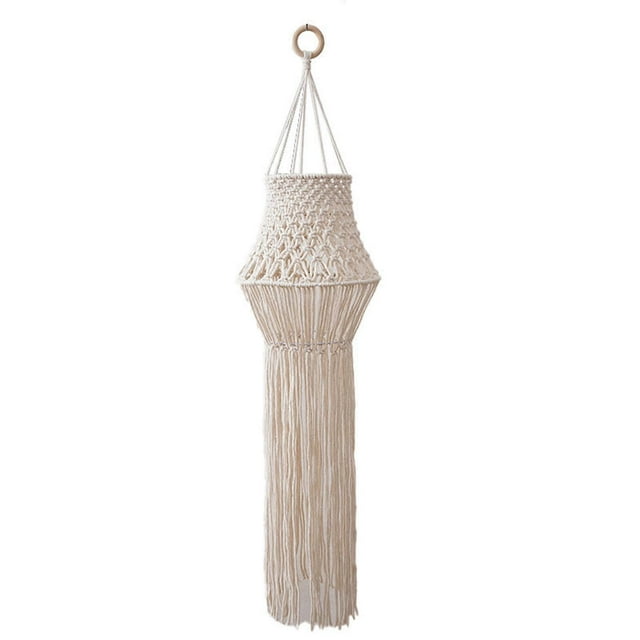 Bohemia Handmade Woven Lampshade Cotton Rope Light Decoration for Dormitory Window Wall Decorations Accessory