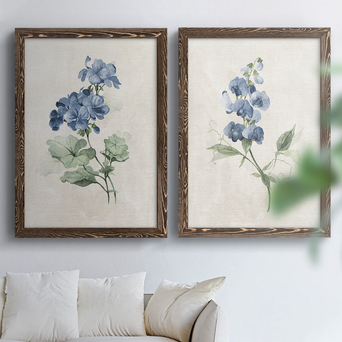 Farmhouse Periwinkle I - Premium Framed Canvas 2 Piece Set - Ready to Hang