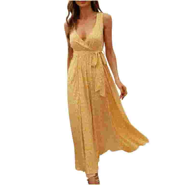 Summer Saving Wycnly Maxi Dresses for Women Sleeveless Deep Summer Saving Wycnly Maxi Dresses for Women Sleeveless Deep