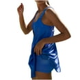 thumbnail image 7 of QUYUON Women Summer Cutout Mini Dresses Shorts Sets 2 Piece Outfits Solid Color Scoop Neck Sleeveless Tank Dress Ruffle Pleated A-Line Short Dress for Beach Vacations Club Party Dress Blue XXL, 7 of 7