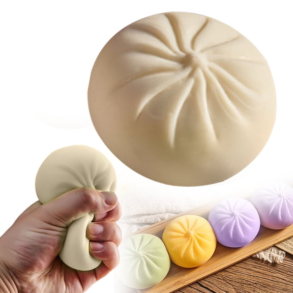 2026 New Glitter Dumpling Squishy, Jumbo Rainbow Bao Bun Stress Relief Toy, Soft Squashable Sensory Ball for Adults & Teens, Decorative Anxiety & Fidget Relief,dumpling stress toy,squishy dumpling
