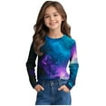 thumbnail image 2 of Juslio Girl Shirts Graphic Tees Long Sleeve Round Neck Print Kids Clothing Fashion Tops Casual Girls and Boys Shirts, 2 of 8