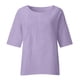 thumbnail image 4 of Vestidos Casuales Para Mujer, Blusas De Mujer De Moda Blusa holgada de verano para mujer, con mangas 3/4, plisada y cuello redondo, de imitación de lino, 4 of 5