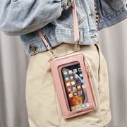 JeashCHAT Small Crossbody Cell Phone Purse for Women, Phone Bag with Clear Touch Screen Window, Mini Shoulder Bag Wallet Handbag with Credit Card Slots