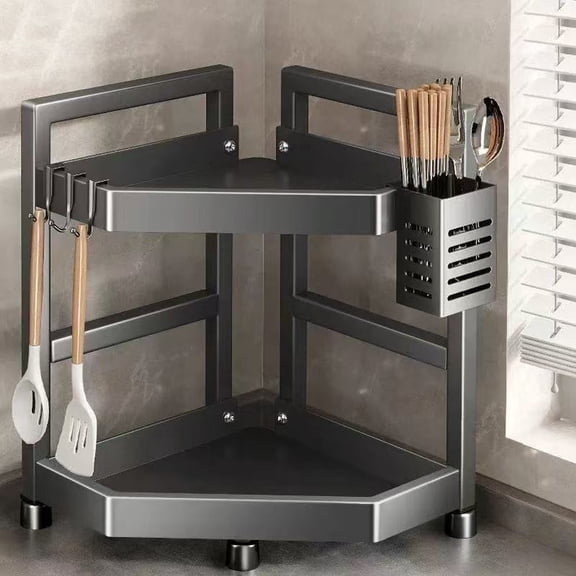 Kitchen Corner Storage Rack, Multifunctional Multi-layer Storage Rack, Supply Seasoning Shelf, Corner Countertop, No Drilling Required