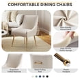 thumbnail image 5 of SEYNAR Modern Glam Boucle Pleated Velvet Accent Dining Chair, Set of 6 for Living Room with Rear Handle（Beige）, 5 of 8