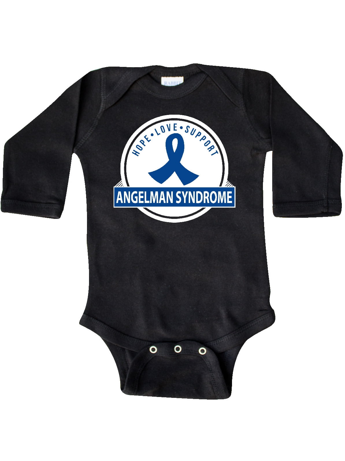 Inktastic Angelman Syndrome Ribbon Awareness Newborn Long Sleeve Bodysuit Unisex Black Newborn Walmart Com