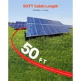 thumbnail image 3 of VEVOR 2 PCS Cable de Extensión para Panel Solar de 15,24 m, 10 AWG, Cable Fotovoltaico de 6 mm² con Conectores Hembra y Macho a Prueba de Agua para Paneles Solares Domesticos, de Barco, Negro y Rojo, 3 of 9
