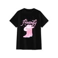 thumbnail image 2 of Cute Howdy Pink Cowgirl Boot Hat Western Rodeo T-Shirt,OdeJous Funny Clothing Black M, 2 of 5