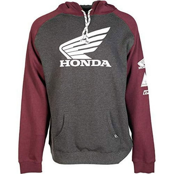 Factory Effex HON Wing Pullover Hoody Charcoal/Burgandy (Medium, Gray Charcoal/Burgandy)