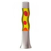 Red Wax/Yellow Groovy S-Shaped Motion Lamp, Silver Base/Cap