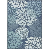 Nourison Garden Oasis 5' x 7' Navy Fabric Area Rug