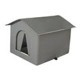 thumbnail image 3 of Refugio para gatos callejeros, suministros para mascotas, cueva para gatitos, casa para gatos al aire libre para perros y gatos Gris S, 3 of 9
