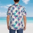thumbnail image 6 of Balery Palm Leaves Print Men's Hawaiian Shirts Short Sleeve Beach Shirt Relaxed Fit Vacation Button Down Shirts-, 6 of 9