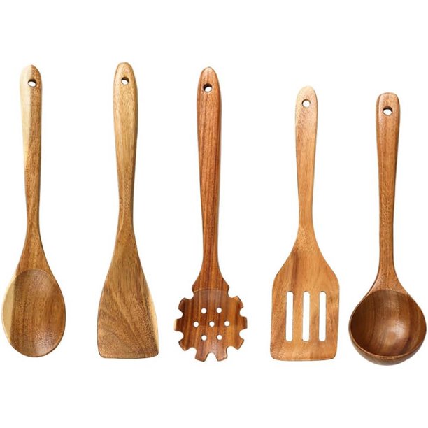 Juego de espátulas de madera Duoler, juego de utensilios de cocina de acacia natural, resistentes al calor, antiadherentes, para repostería, crema, mantequilla, utensilios de cocina de madera,